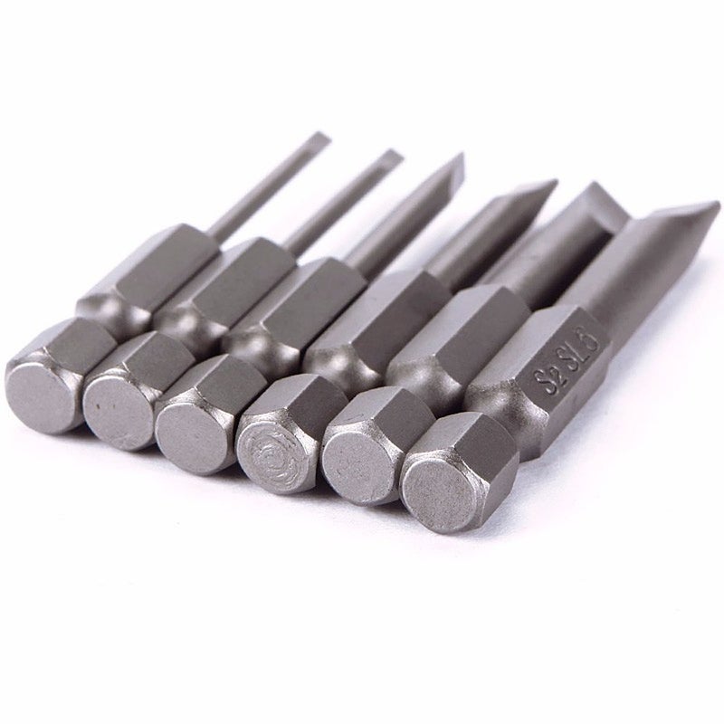 Rocaris 6pcs 2 in 2.0-6.0mm Flat Head Slotted Tip Magnetic Slotted Screwdrivers Bits Multifunctional Alloy Steel Screwdriver Set - Image 4